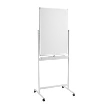 Balta sausai valoma lenta, mobili, dvipusė, metalinė, 60x90cm Balta sausai valoma lenta, mobili, dvipusė, metalinė, 60x90cm