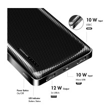 Mobile Power Bank, LiPo, 10.000 mAh, black Mobile Power Bank, LiPo, 10.000 mAh, black