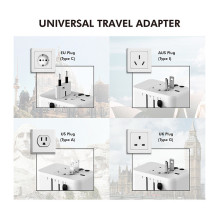 USB-A / C Travel charger, 20 W, GaN, 3-port, 2x USB-A (QC), 1x USB-C (PD), Slim Version, White