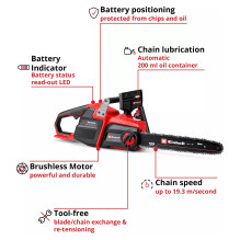 Professional Akku-Kettensge GP-LC 36 / 40 Li BL -Solo, 36Volt ( 2x18V ) (rot / schwarz, ohne Akku und Ladegert) Professional Akku-Kettensge GP-LC 36 / 40 Li BL -Solo, 36Volt ( 2x18V ) (rot / schwarz, ohne Akku und Ladegert)