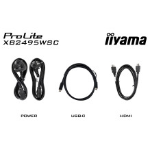 61,2 cm (24,1 colio) 1920 x 1200 pikselių iiyama XB2495WSC-B1 16:10 WUXGA IPS 4 ms 100 Hz HDMI USB šakotuvas Pasukamas a