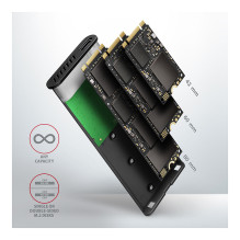 AXAGON EEM2-SBC RAW BOX externes Gehäuse für M.2 SSD USB-C 3.2 Gen 2 – schwarz AXAGON EEM2-SBC RAW BOX externes Gehäuse für M.2 SSD USB-C 3.2 Gen 2 – schwarz