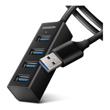 AXAGON HUE-M1AL Mini USB-A-Hub,4x USB-A 3.2 Gen 1, silber - 1,2m AXAGON HUE-M1AL Mini USB-A-Hub,4x USB-A 3.2 Gen 1, silber - 1,2m
