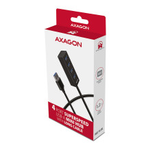 AXAGON HUE-M1AL Mini USB-A-Hub,4x USB-A 3.2 Gen 1, silber - 1,2m AXAGON HUE-M1AL Mini USB-A-Hub,4x USB-A 3.2 Gen 1, silber - 1,2m