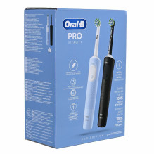 Oral-B Vitality Pro Duo Adult Rotating-oscillating toothbrush Black, Blue, White Oral-B Vitality Pro Duo Adult Rotating-oscillating toothbrush Black, Blue, White