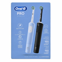 Oral-B Vitality Pro Duo Adult Rotating-oscillating toothbrush Black, Blue, White Oral-B Vitality Pro Duo Adult Rotating-oscillating toothbrush Black, Blue, White