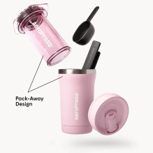 AEROPRESS Go Plus Coffee Maker with Pink Thermal Mug 475 ml