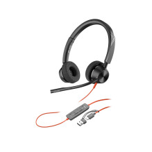 HP Poly Blackwire 3320 stereo USB-C ausinės + USB-C / A adapteris