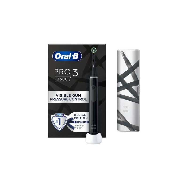 Oral-B Electric Toothbrush Pro 3 3500 Sensitive Clean Rotating / Oscillating / Pulsating Design Edition, Black EU