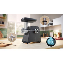 Bosch MFWS430B mėsmalė 1900 W juoda, sidabrinė Bosch MFWS430B mėsmalė 1900 W juoda, sidabrinė