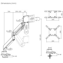 Maclean MC-968 Double Arm Monitor Mount with Gas Spring 17-57" 27 kg Heavy Duty Sturdy Full Motion Holder Bracket M Maclean MC-968 Double Arm Monitor Mount with Gas Spring 17-57" 27 kg Heavy Duty Sturdy Full Motion Holder Bracket M