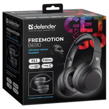 HEADPHONES DEFENDER BLUETOOTH FREEMOTION B690 BLACK HEADPHONES DEFENDER BLUETOOTH FREEMOTION B690 BLACK