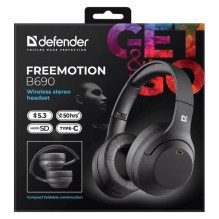 HEADPHONES DEFENDER BLUETOOTH FREEMOTION B690 BLACK HEADPHONES DEFENDER BLUETOOTH FREEMOTION B690 BLACK