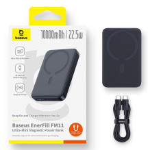Išorinė baterija - Baseus EnerFill FM11 10 000 mAh juoda Išorinė baterija - Baseus EnerFill FM11 10 000 mAh juoda