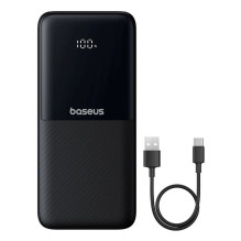 Išorinė baterija - Baseus Lipow 10 000 mAh 22,5 W su integruotais laidais ir ekranu juoda