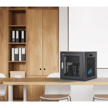 Manhattan Laptop Charging Cabinet Desktop via AC Adapter (EU) 10-bay, Install device's AC Adapter (power cables) into un Manhattan Laptop Charging Cabinet Desktop via AC Adapter (EU) 10-bay, Install device's AC Adapter (power cables) into un
