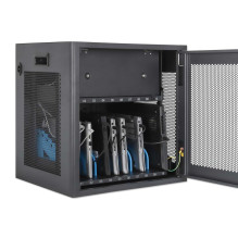 Manhattan Laptop Charging Cabinet Desktop via AC Adapter (EU) 10-bay, Install device's AC Adapter (power cables) into un Manhattan Laptop Charging Cabinet Desktop via AC Adapter (EU) 10-bay, Install device's AC Adapter (power cables) into un