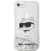 Karl Lagerfeld Karl Lagerfeld KLHCI8LNHCCS iPhone 7 / 8 / SE 2020 / 2022 silver / silver hardcase Glitter Choupette Head Karl Lagerfeld Karl Lagerfeld KLHCI8LNHCCS iPhone 7 / 8 / SE 2020 / 2022 silver / silver hardcase Glitter Choupette Head