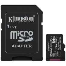 Kingston Kingston 64GB microSDXC Canvas Select Plus Gen3 100MB / s A1 Card + Adapter