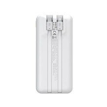 Wozinsky Wozinsky WFC-15W 20000mAh 22.5W PD20W Powerbank with Built-in Lightning and USB-C Cables - White
