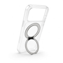 Evelatus Apple iPhone 17 Pro Max Hybird Case With Magsafe PC+TPU 360 Metal Stand Transparent
