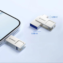 Orico Orico U301 64GB USB-A USB-C USB 3.2 Gen 1 Pendrive - Silver