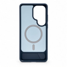 Evelatus Samsung Galaxy S26 Ultra Rubber Coated MagSafe With Stand Case Navy Blue