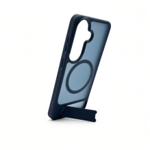 Evelatus Samsung Galaxy S26 Rubber Coated MagSafe With Stand Case Navy Blue