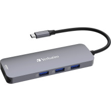 USB hub Verbatim 32151 1x SD 1x USB-C PD 1x microSD 2x HDMI + 3x USB-A 3.2 Gen1 (32151)