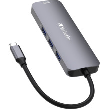 USB hub Verbatim 32151 1x SD 1x USB-C PD 1x microSD 2x HDMI + 3x USB-A 3.2 Gen1 (32151)