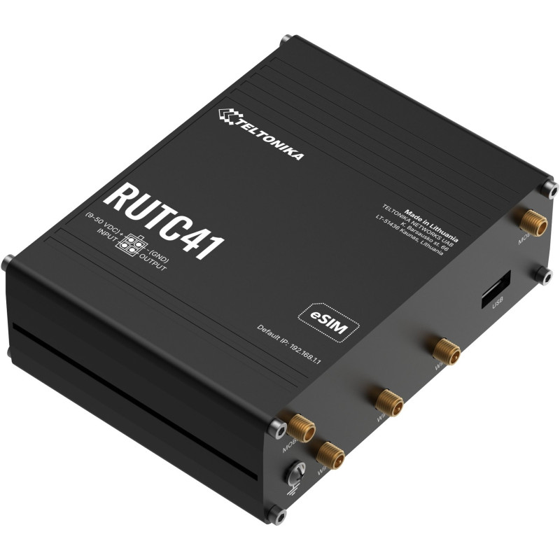 Teltonika RUTC41 , Edge Router , 4x RJ45 100Mb / s, LTE Cat 4, Wi-Fi 4, RutOS