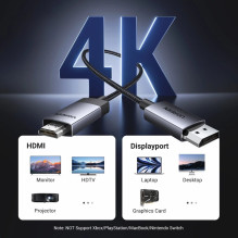 Ugreen DisplayPort to HDMI cable DP119 4K 1 m one-way