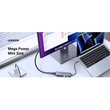 Ugreen 20956A interface hub USB Type-C 5000 Mbit / s Silver Ugreen 20956A interface hub USB Type-C 5000 Mbit / s Silver