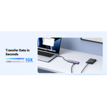 Ugreen 20956A interface hub USB Type-C 5000 Mbit / s Silver Ugreen 20956A interface hub USB Type-C 5000 Mbit / s Silver