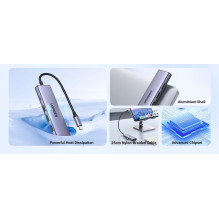 Ugreen 20956A interface hub USB Type-C 5000 Mbit / s Silver Ugreen 20956A interface hub USB Type-C 5000 Mbit / s Silver