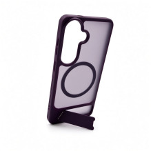 Evelatus Samsung Galaxy S26 Rubber Coated MagSafe With Stand Case Purple