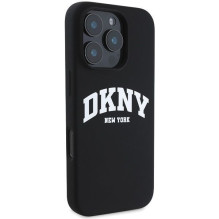 DKNY DKNY Silicone White Printed Logo MagSafe iPhone 16 Pro Case - Black