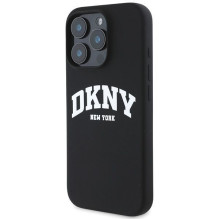 DKNY Apple DKNY Silicone White Printed Logo MagSafe Case for iPhone 16 Pro Max - Black