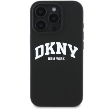 DKNY Apple DKNY Silicone White Printed Logo MagSafe Case for iPhone 16 Pro Max - Black