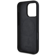 DKNY Apple DKNY Silicone White Printed Logo MagSafe Case for iPhone 16 Pro Max - Black