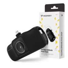 Wozinsky Wozinsky WF16-YLS 5000mAh 15W „Lightning“ mini išorinė baterija su integruotu USB-C Cable ir Apple laikrodžio į