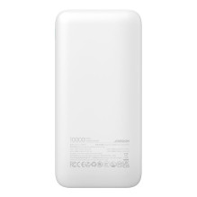 „Joyroom“ nešiojamas įkroviklis „Joyroom JR-PBF12“ 10000mAh 2.4A 2x USB-A 1x USB-C - baltas