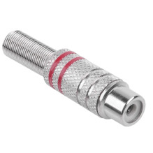 RCA socket, nickel, 2 red...