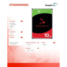 Seagate IronWolf NAS 10 TB CMR (SATA 6 Gb / s, 3,5")