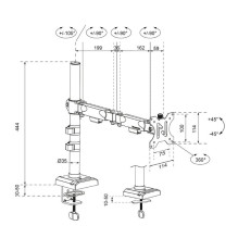 Neomounts DS60-600BL1 desk monitor arm, Clamp / Grommet, 8 kg, 10" - 32", 100 x 100 mm, Black