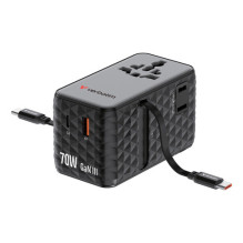 Verbatim Charge'n'Travel Adapter 70W 2C retractable Black Verbatim Charge'n'Travel Adapter 70W 2C retractable Black