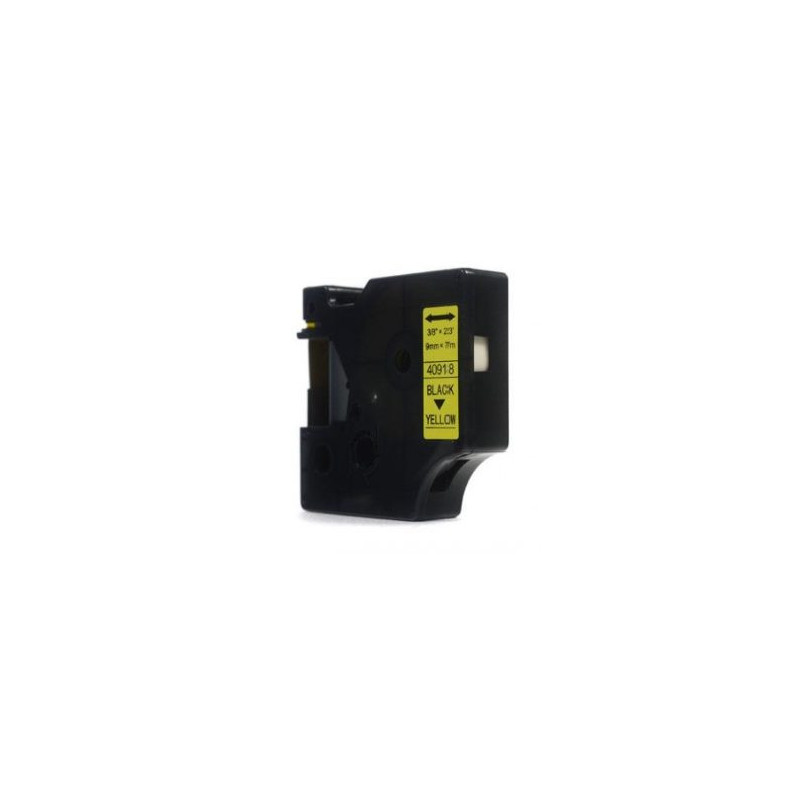 Juosta JetWorld Keitimas Dymo D1 Juoda ant geltonos spalvos 9mm x 7m LM100, LM120, LM150, LM160, LM200, LM