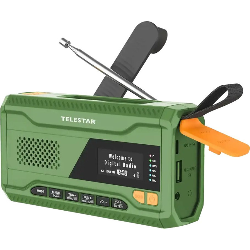 Radijo imtuvas Renkforce Telestar Top Nr 5 DAB+ / UKW avarinis radijas Green