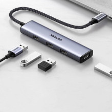 USB šakotuvas - UGREEN USB-C 4× USB 3.2 Gen 1 sidabrinis USB šakotuvas - UGREEN USB-C 4× USB 3.2 Gen 1 sidabrinis
