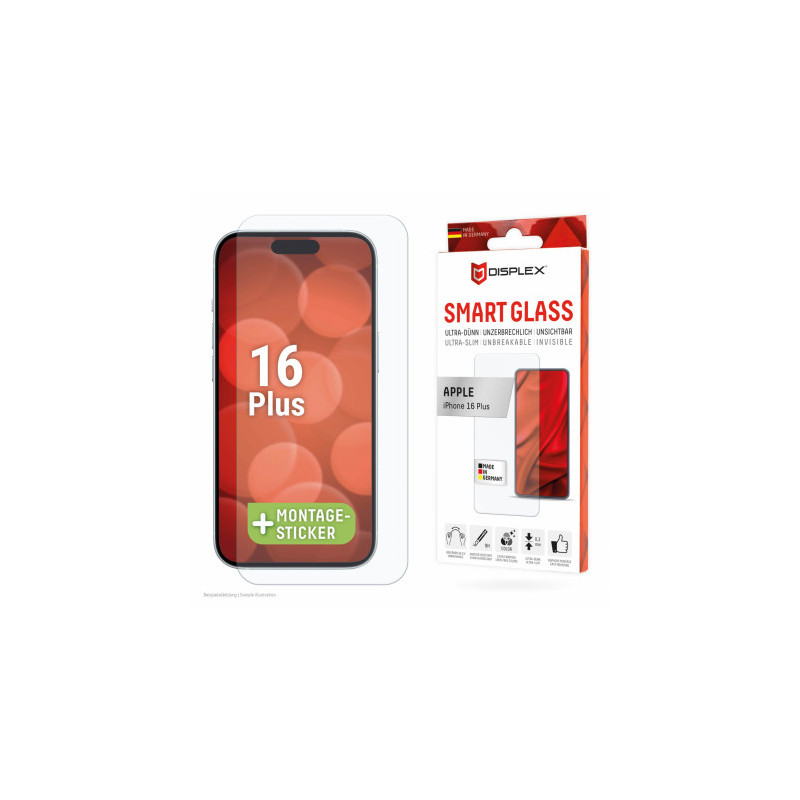 DISPLEX Real Glass + Case iPhone 16 Plus
